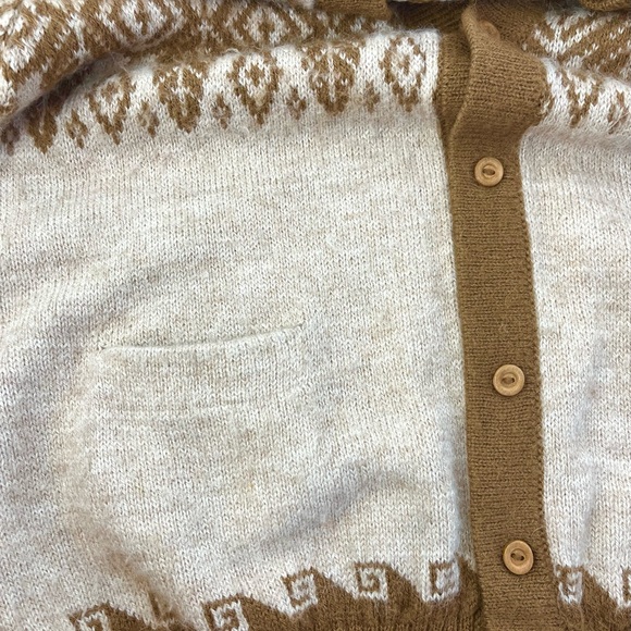 THE ALPACA CONNECTION LG/XL 100% ALPACA CARDIGAN,NORDIC PATTERN HANDMADE IN PERU - Picture 9 of 11